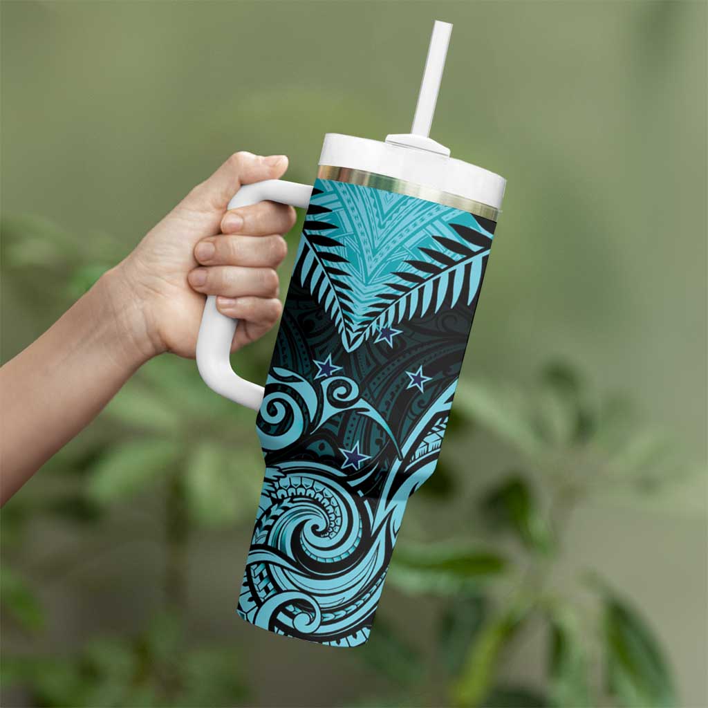Aotearoa Maori Kiwi Turquoise Fern Custom Stanley Cup 40 oz 30 oz Tumbler With HandleTVC2301401 - Image 3