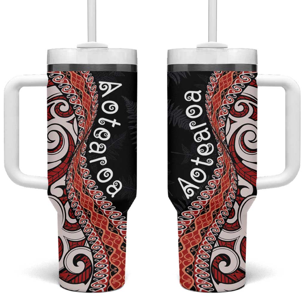 Aotearoa Maori Stylized Koru Silver Ferns Custom Stanley Cup 40 oz 30 oz Tumbler With HandleTVC2301396