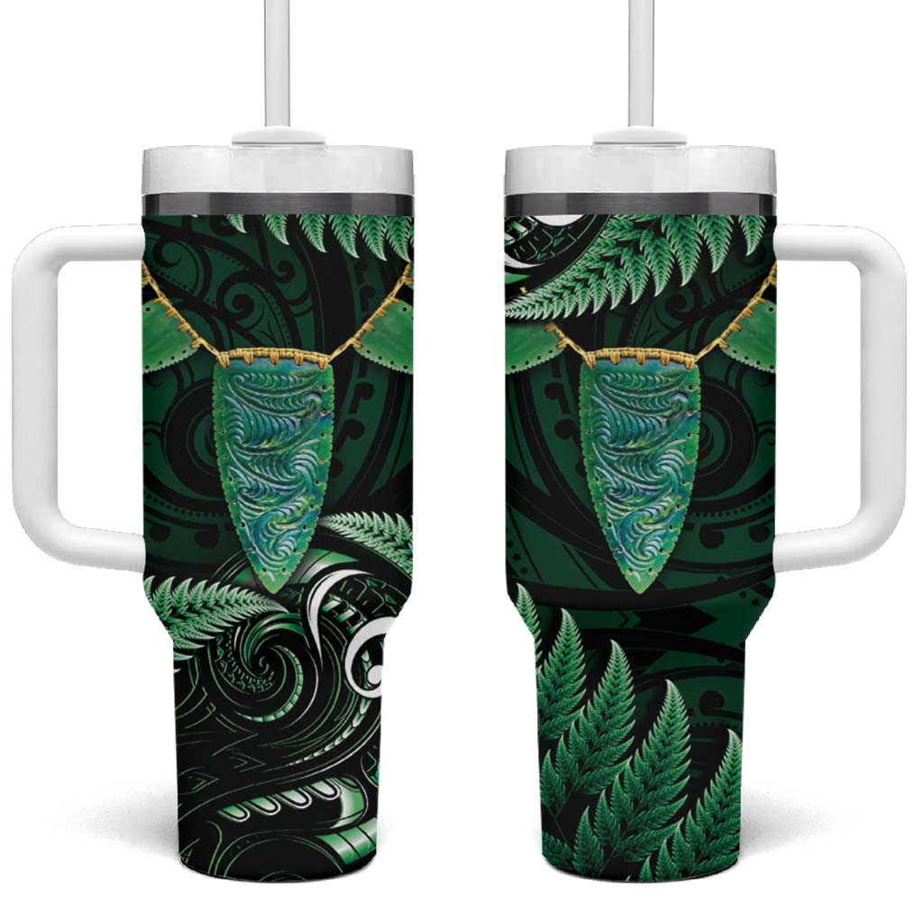Aotearoa Pounamu Niho Silver Fern Mix Maori Green Custom Stanley Cup 40 oz 30 oz Tumbler With HandleTVC2301374