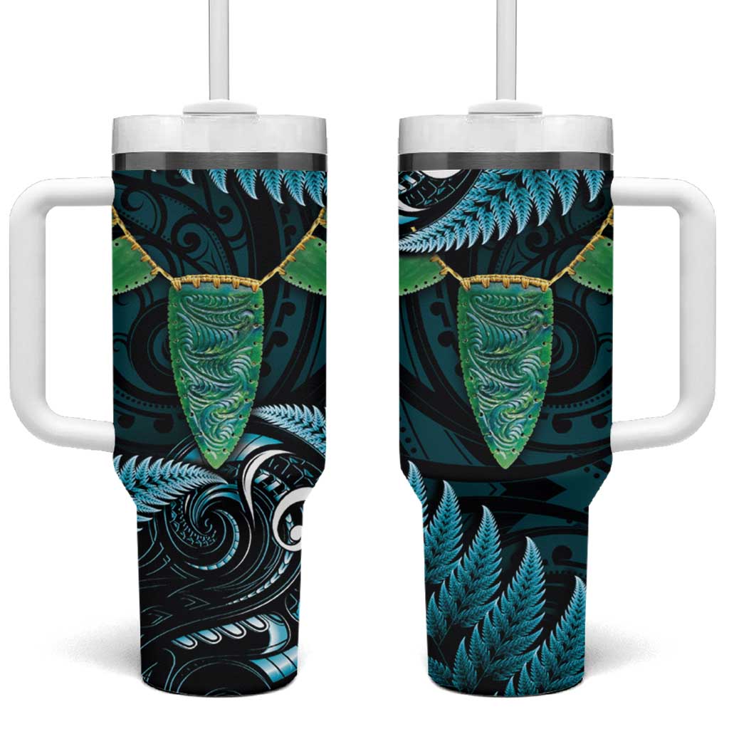 Aotearoa Pounamu Niho Silver Fern Mix Maori Turquoise Custom Stanley Cup 40 oz 30 oz Tumbler With HandleTVC2301374