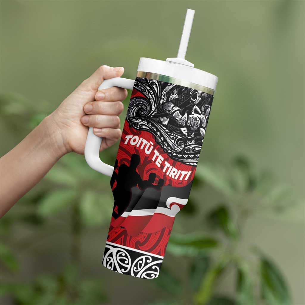 Aotearoa Toitu Te Tiriti Honoring Te Tiriti o Waitangi Maori Haka Custom Stanley Cup 40 oz 30 oz Tumbler With HandleTVC2301350 - Image 3