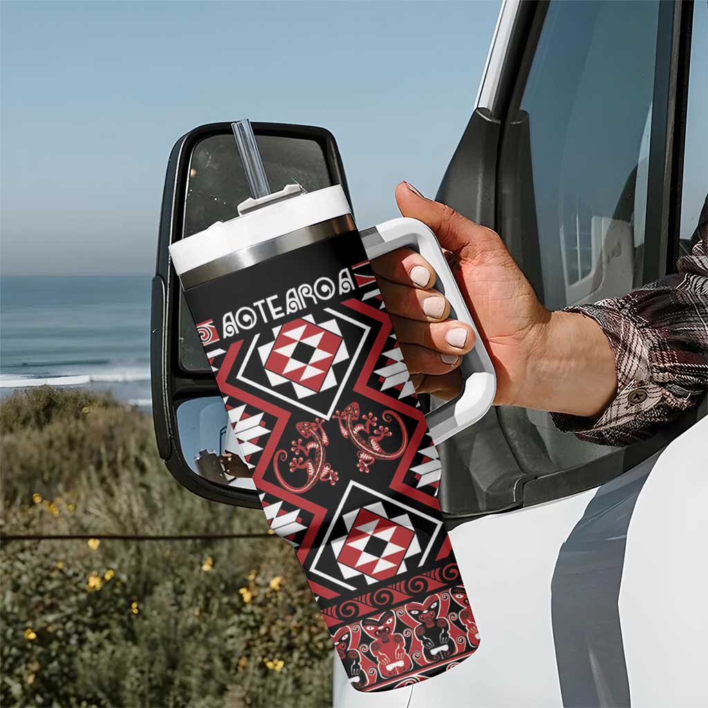 Aotearoa Waitangi Taniko Motifs Mania Gecko Custom Stanley Cup 40 oz 30 oz Tumbler With HandleTVC2301374 - Image 7