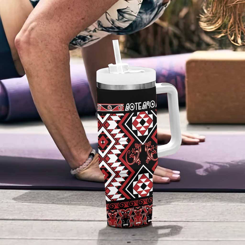 Aotearoa Waitangi Taniko Motifs Mania Gecko Custom Stanley Cup 40 oz 30 oz Tumbler With HandleTVC2301374 - Image 6