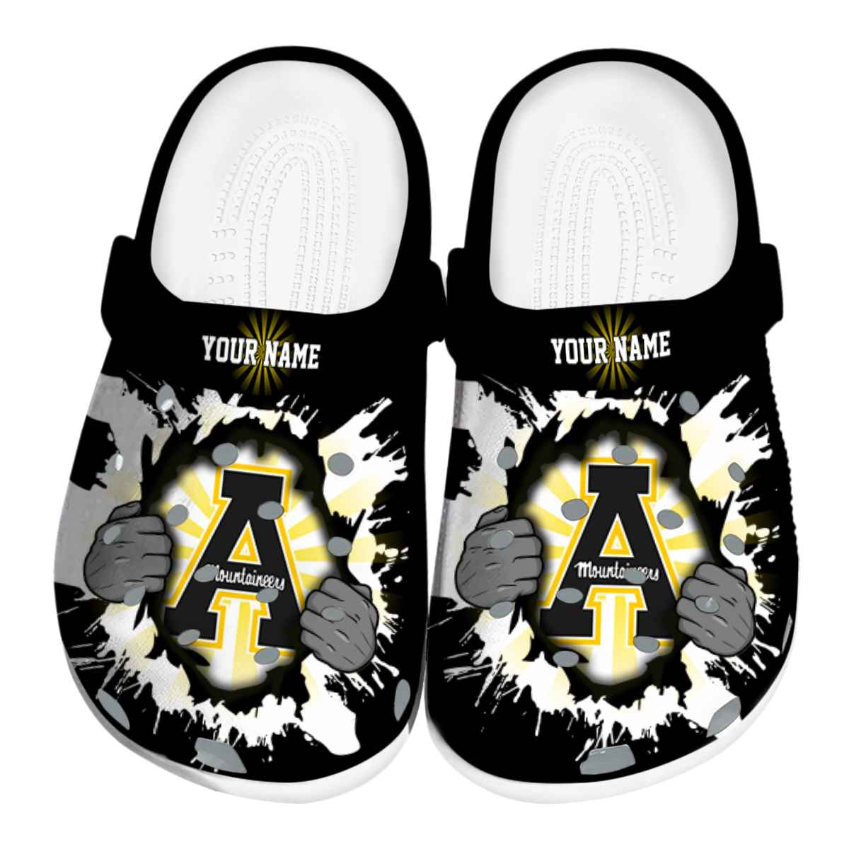 Appalachian State Mountaineers NCAA Sport Crocs Crocband Clogs Shoes Comfortable For Men Women and Kids