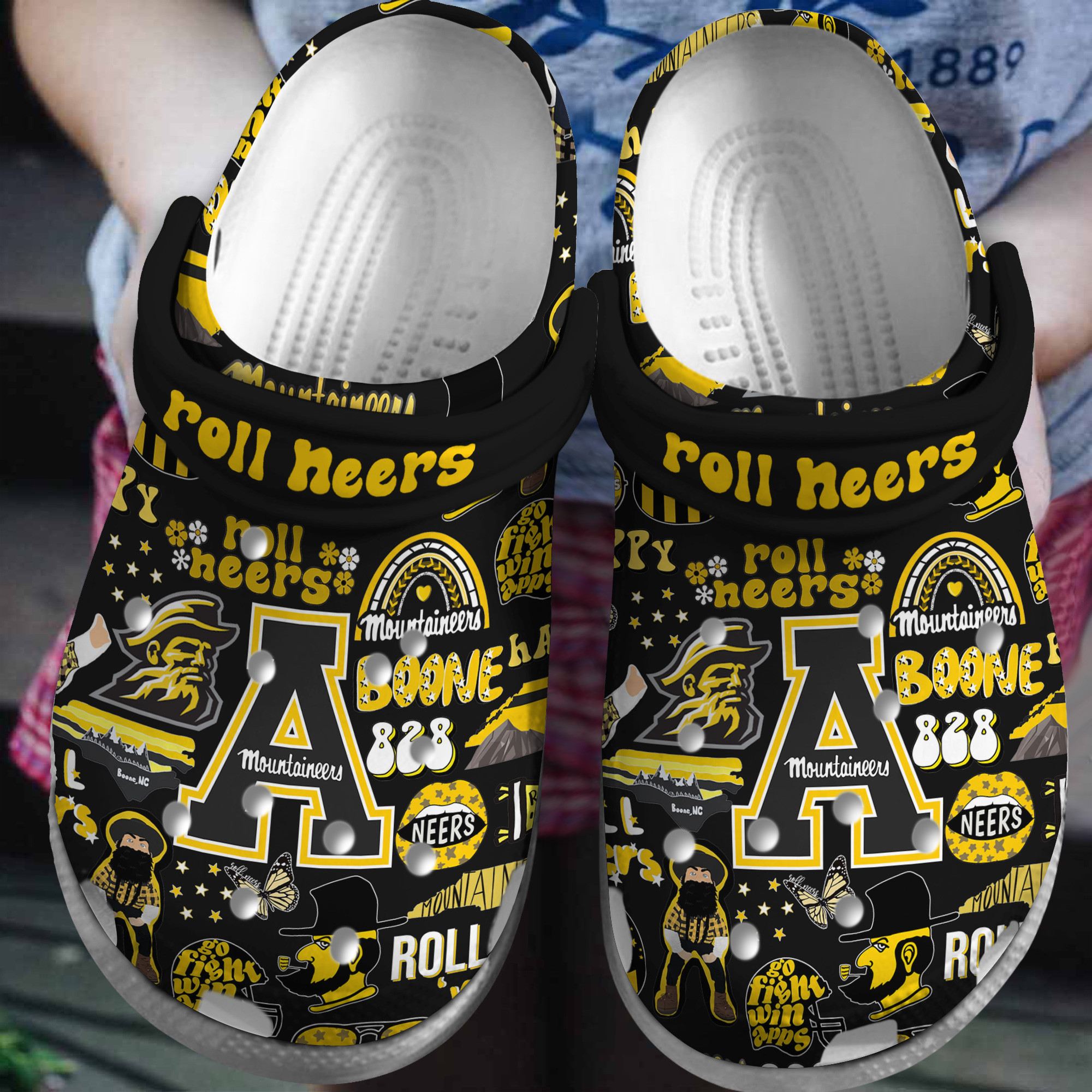 Appalachian State Mountainseers NCAA Sport Crocs Crocband Clogs Shoes Comfortable For Men Women and Kids