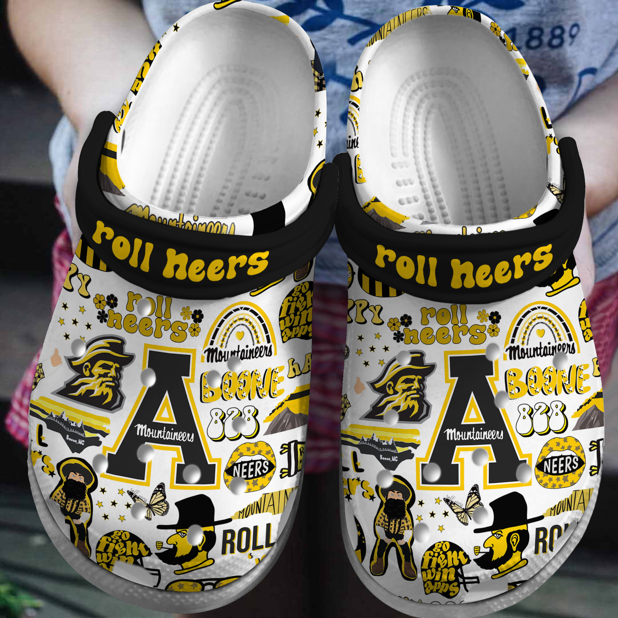 Appalachian State Mountainseers NCAA Sport Crocs Crocband Clogs Shoes Comfortable For Men Women and Kids