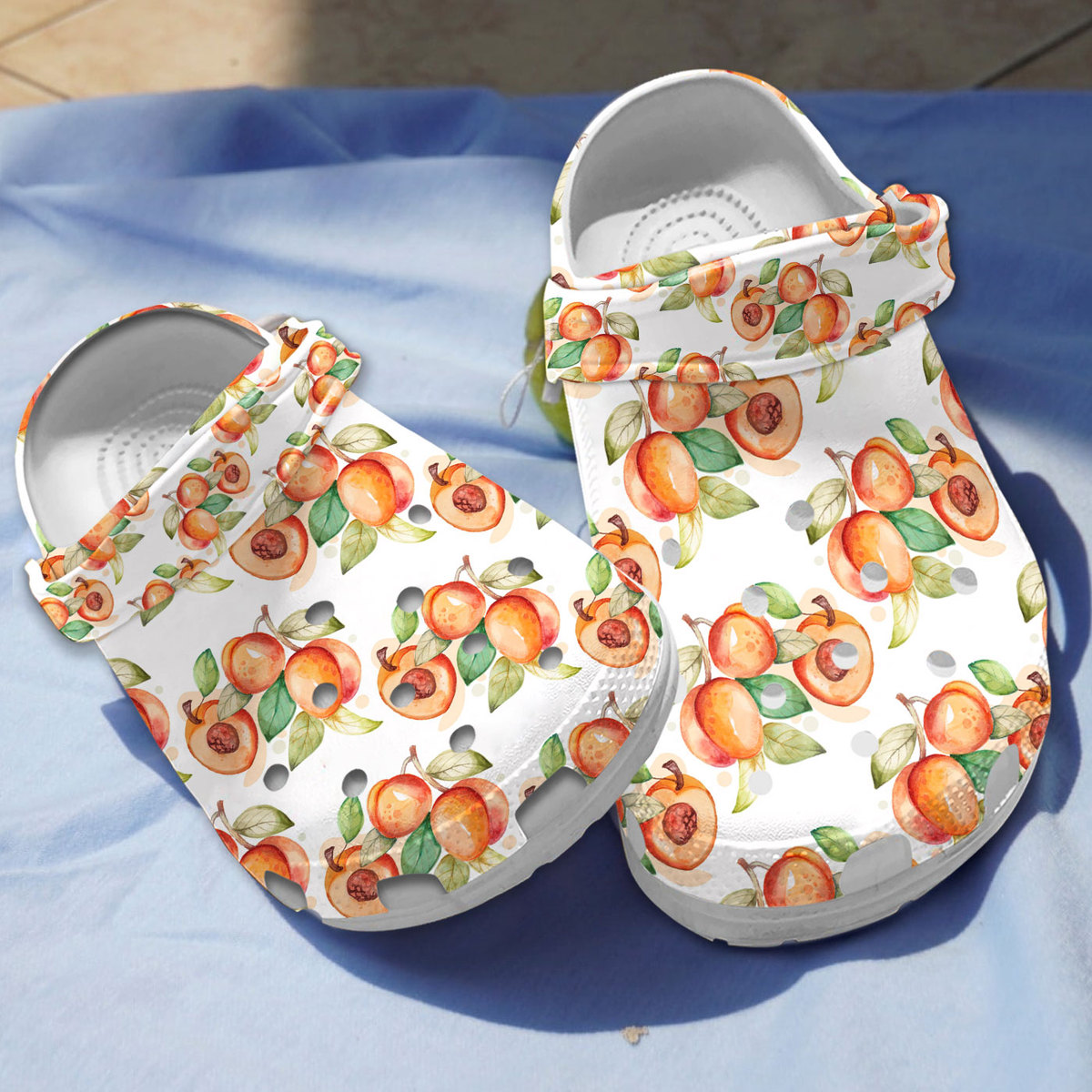 Apricot Fruit Crocs Crocband Clogs Shoes Comfortable For Men Women and Kids