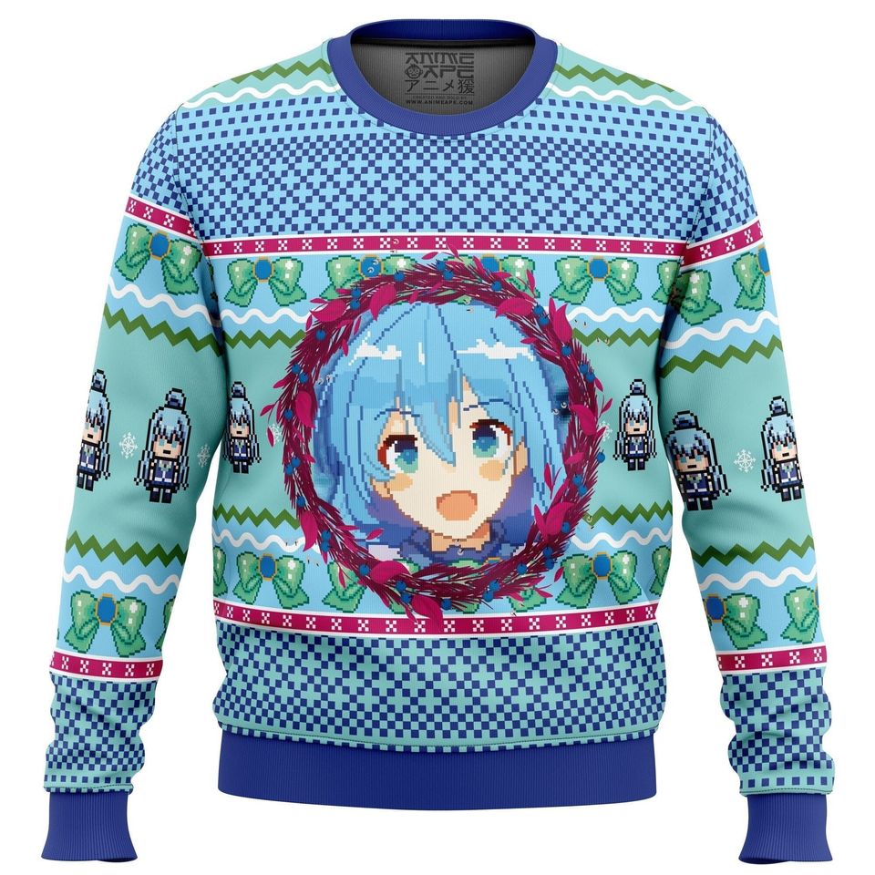 Aqua KonoSuba Christmas Ugly Sweater, Anime Sweatshirt
