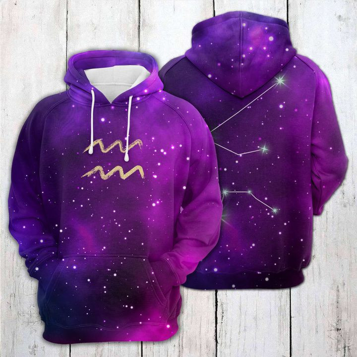 Aquarius Horoscope 3D All Over Print Hoodie, Zip Hoodie
