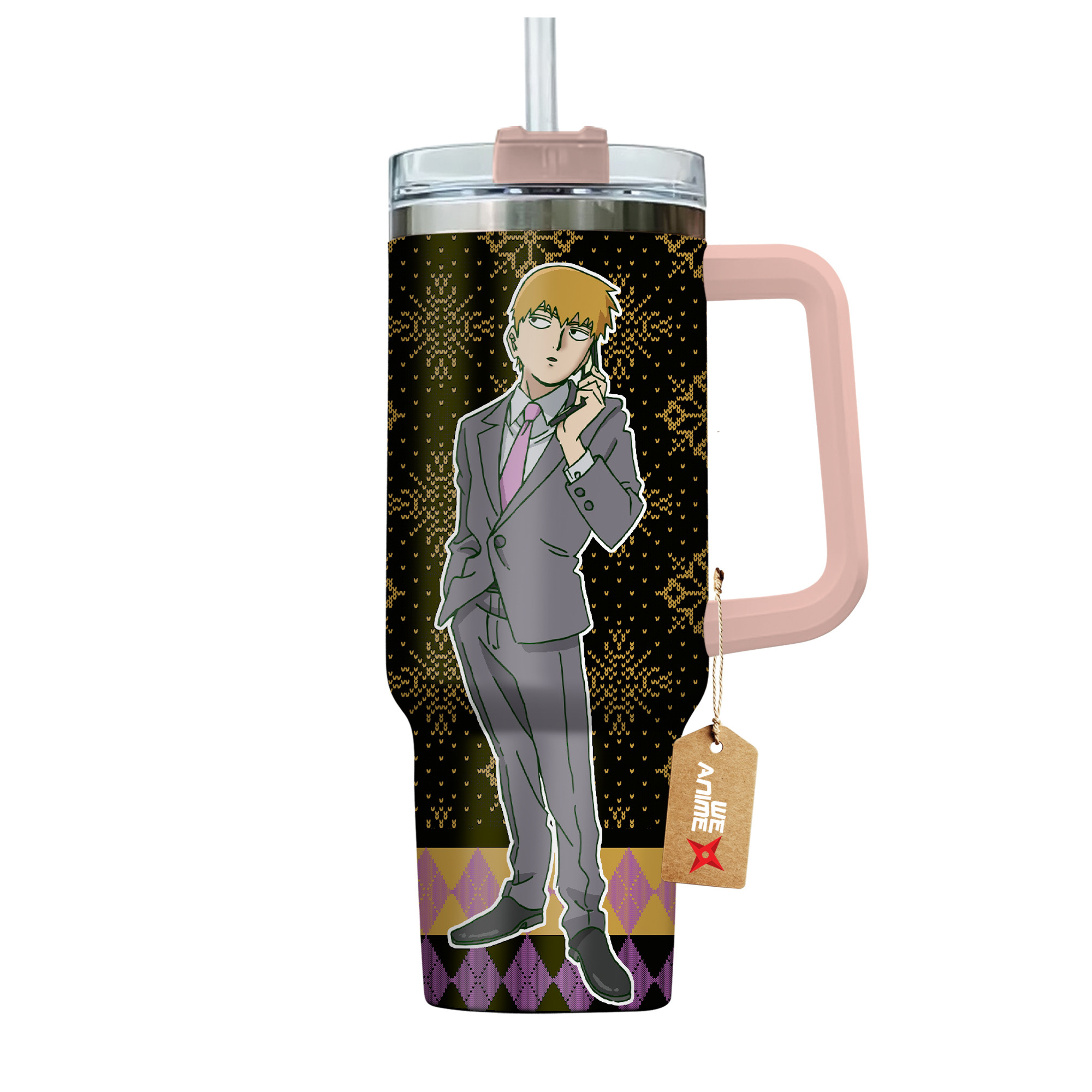 Arataka Reigen Mob Psycho 100 Anime Custom Stanley Cup 40 oz 30 oz Tumbler With HandleTVC2301165 - Image 4