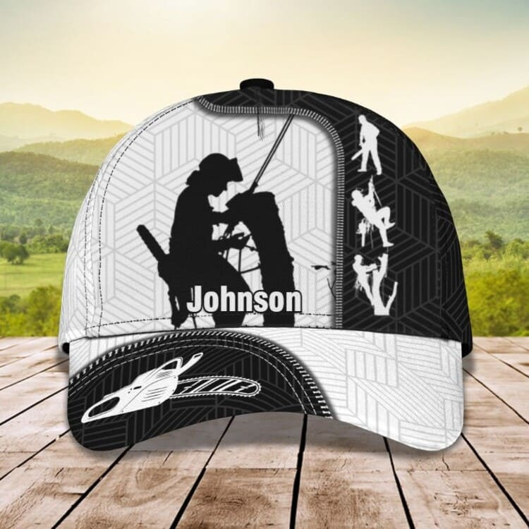 Arborist Hats Black and White Arborist 3D All Over Printed Cap Trucker Hats Custom Hats Gifts For Men & Women