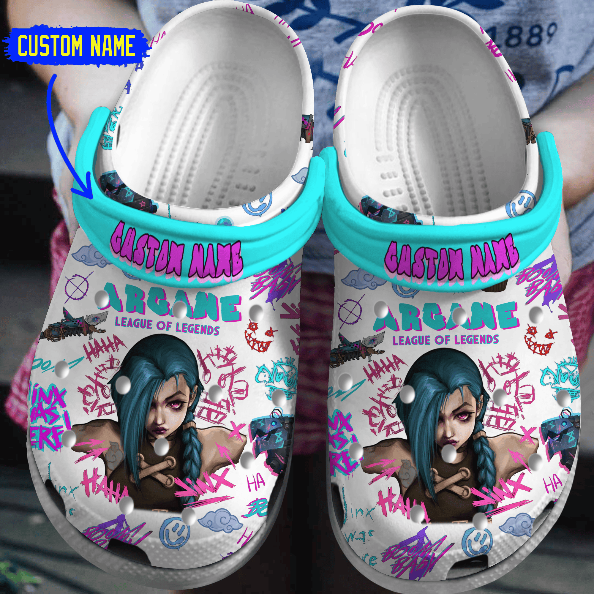 Arcane League Of Legends TV Series Crocs Crocband Clogs Shoes Comfortable For Men Women and Kids