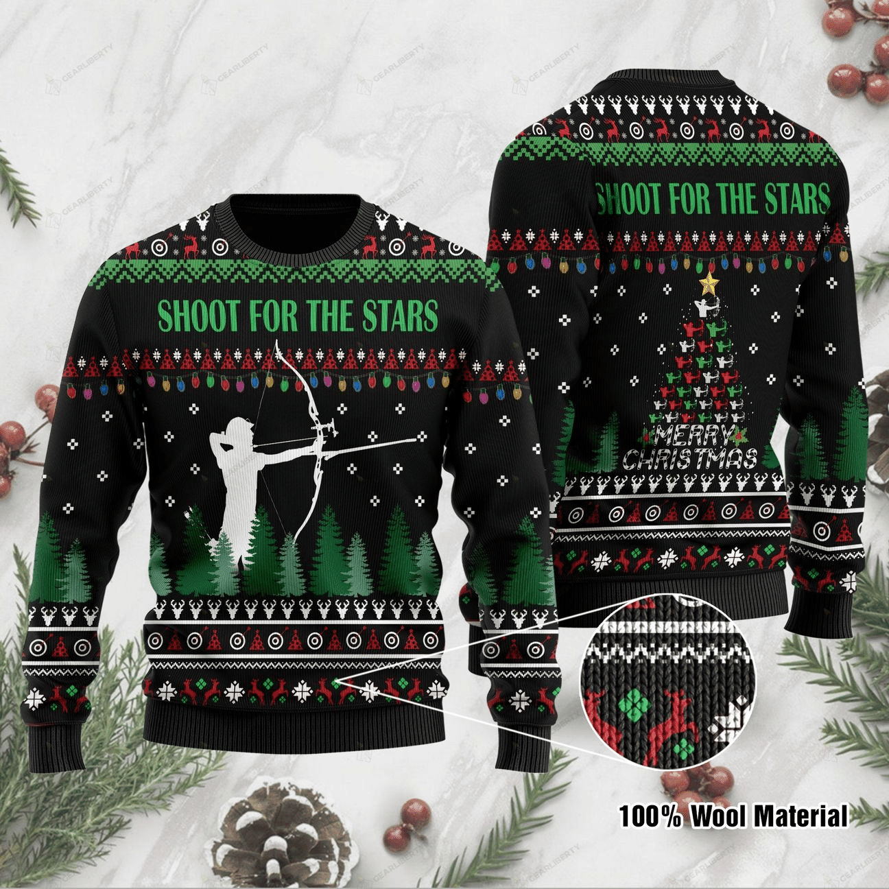 Archer Using Compound  Ugly Christmas Sweater Adult 3D Funny Matching for family