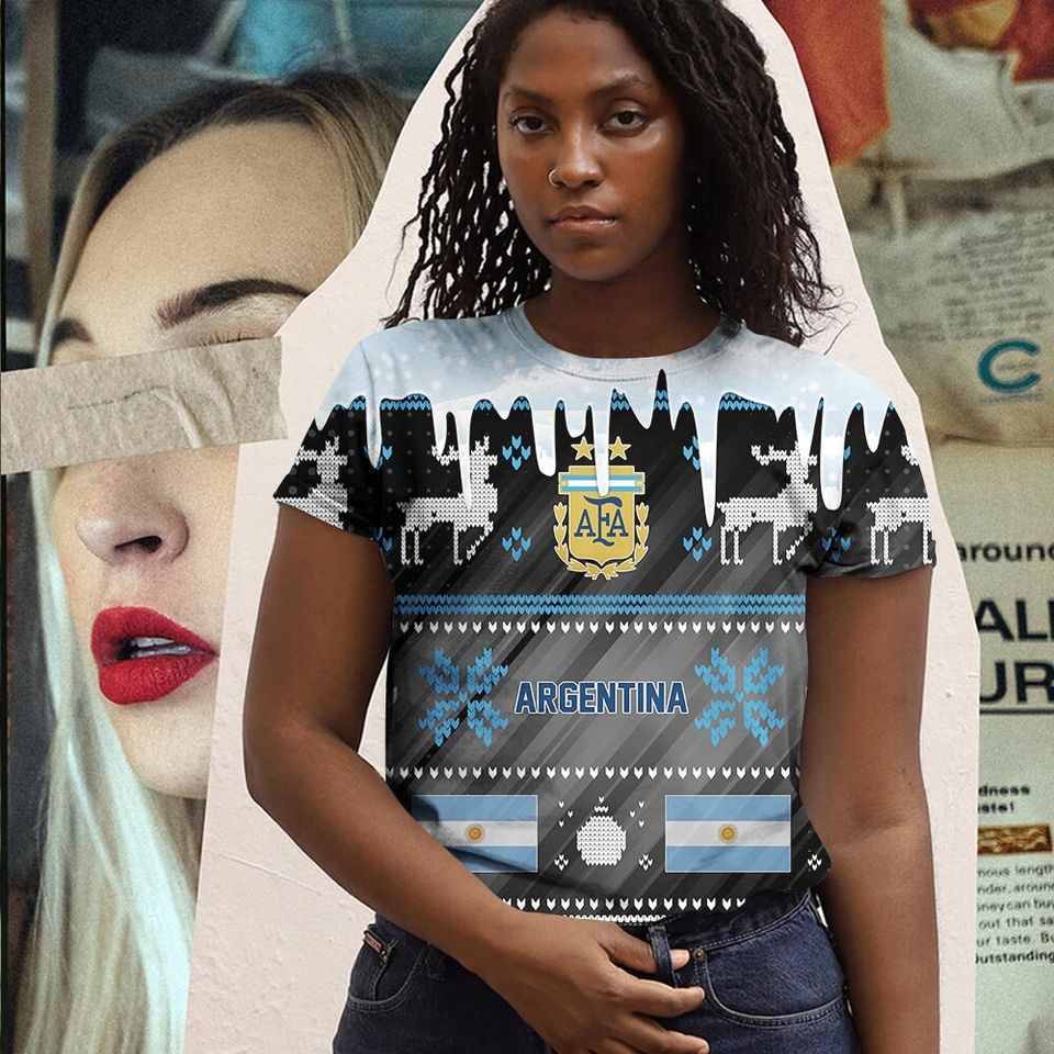 Argentina Ugly Christmas Sweater Sport Soccer Team, World Cup 2022 3D Sweatshirt - Image 7