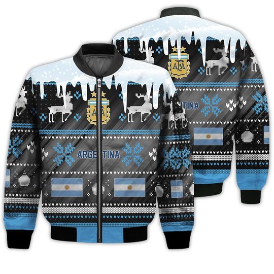 Argentina Ugly Christmas Sweater Sport Soccer Team, World Cup 2022 3D Sweatshirt - Image 13