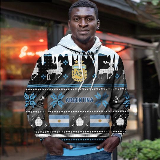 Argentina Ugly Christmas Sweater Sport Soccer Team, World Cup 2022 3D Sweatshirt - Image 14