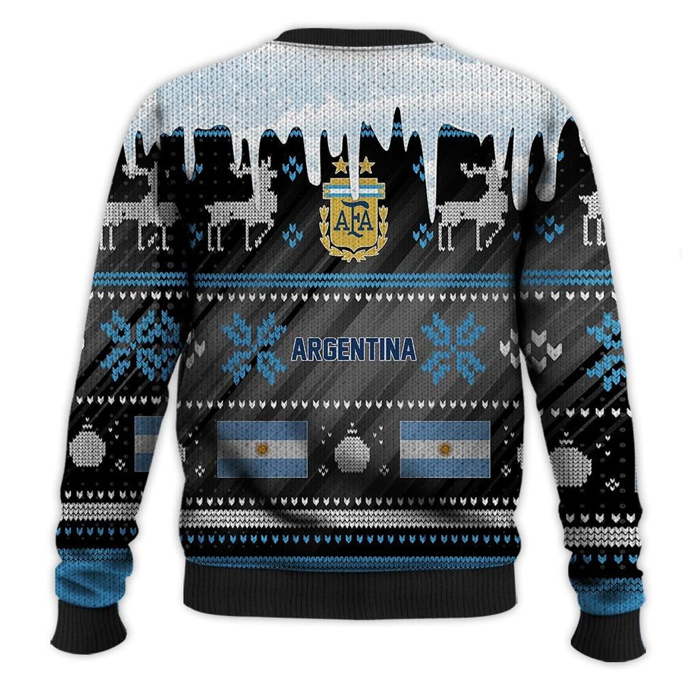 Argentina Ugly Christmas Sweater Sport Soccer Team, World Cup 2022 3D Sweatshirt - Image 2