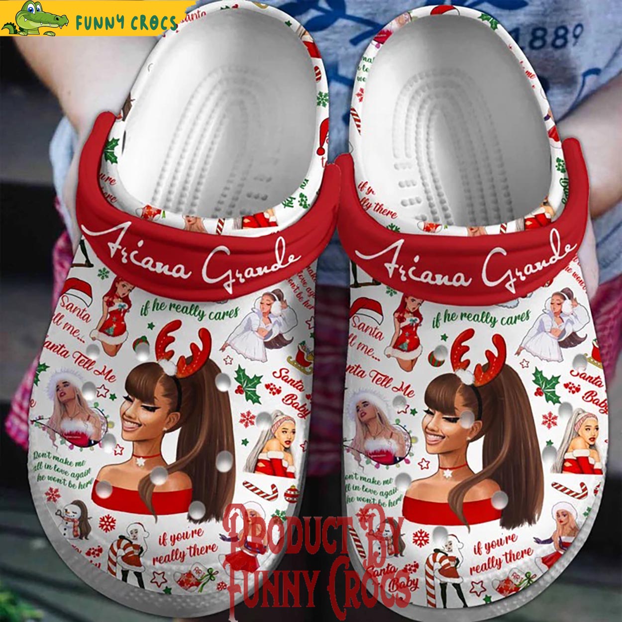 Ariana Grande Music Christmas Crocs Crocband Clogs Shoes Comfortable For Men Women and Kids