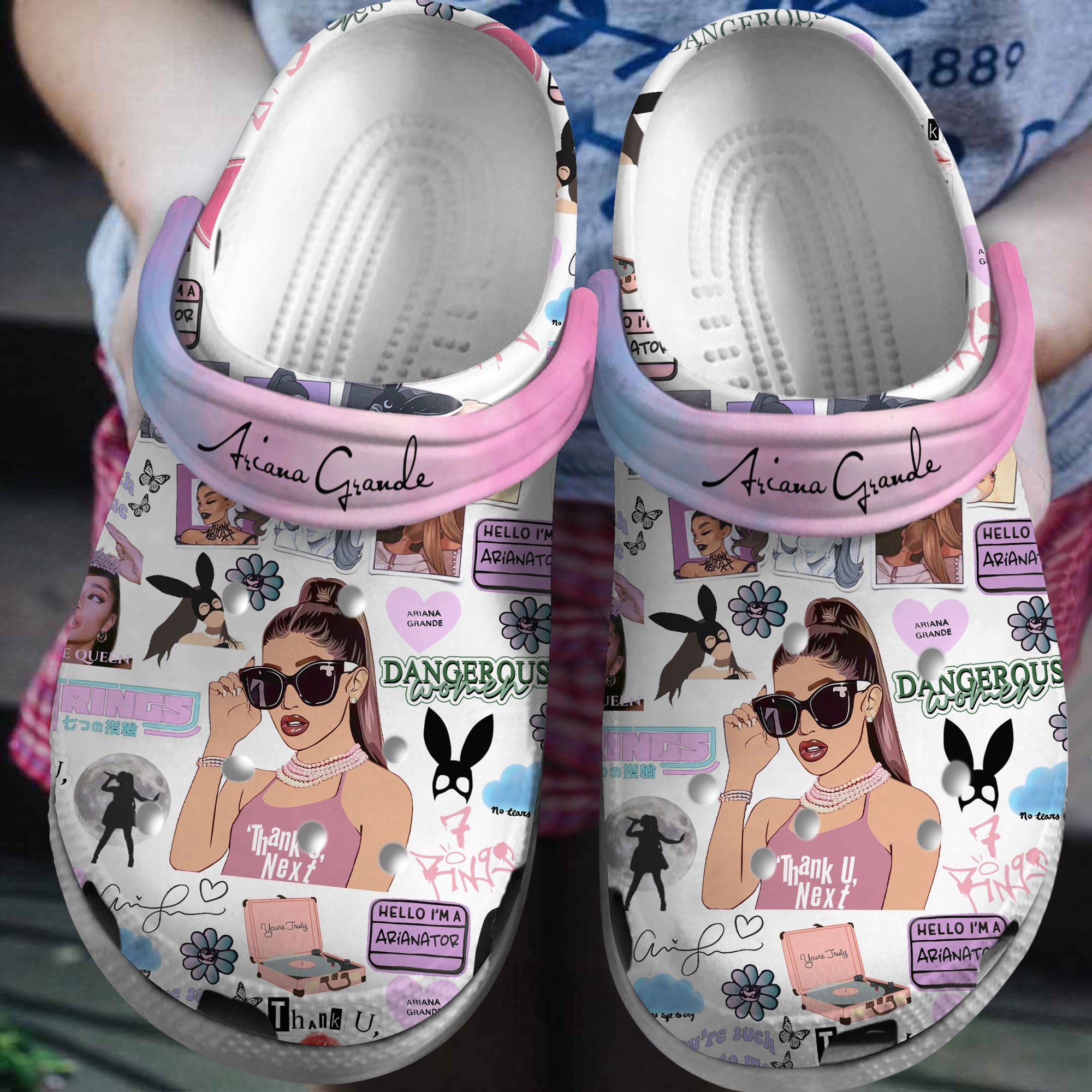 Ariana Grande Music Crocs Crocband Clogs Shoes Comfortable For Men Women and Kids