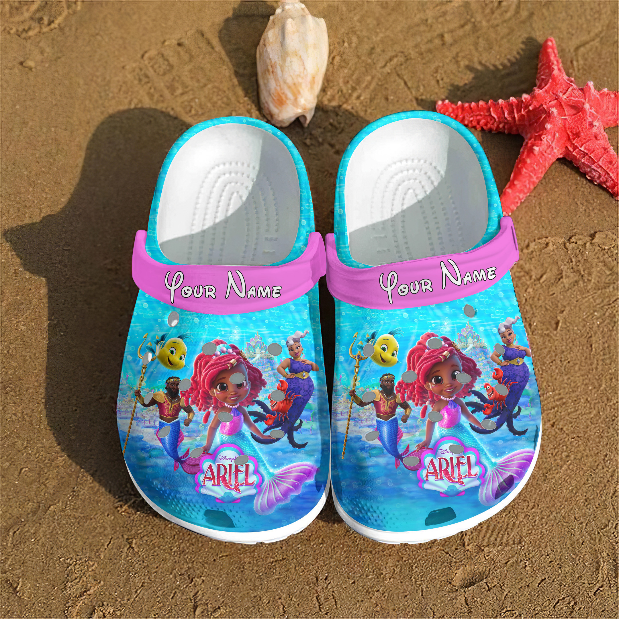 Ariel Movie Crocs Crocband Clogs Shoes Comfortable For Men Women and Kids