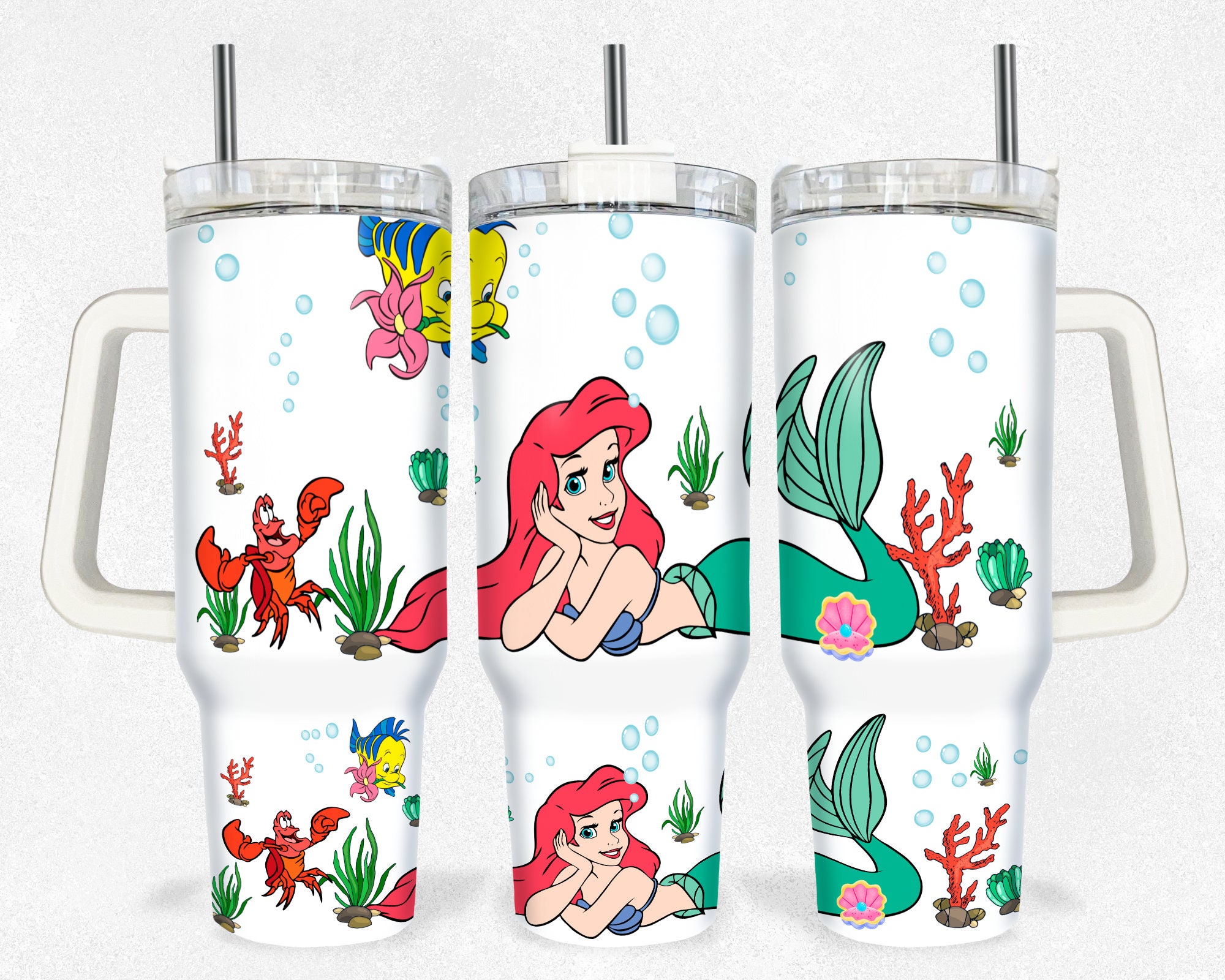 Ariel The Little Mermaid Disney Princess Cartoon Custom Stanley Cup 40 oz 30 oz Tumbler With HandleTVC2301155
