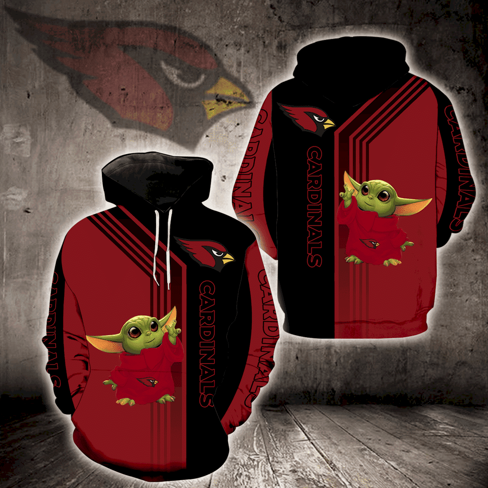 Arizona Cardinals Baby Yoda 3D All Over Print Hoodie, Zip Hoodie