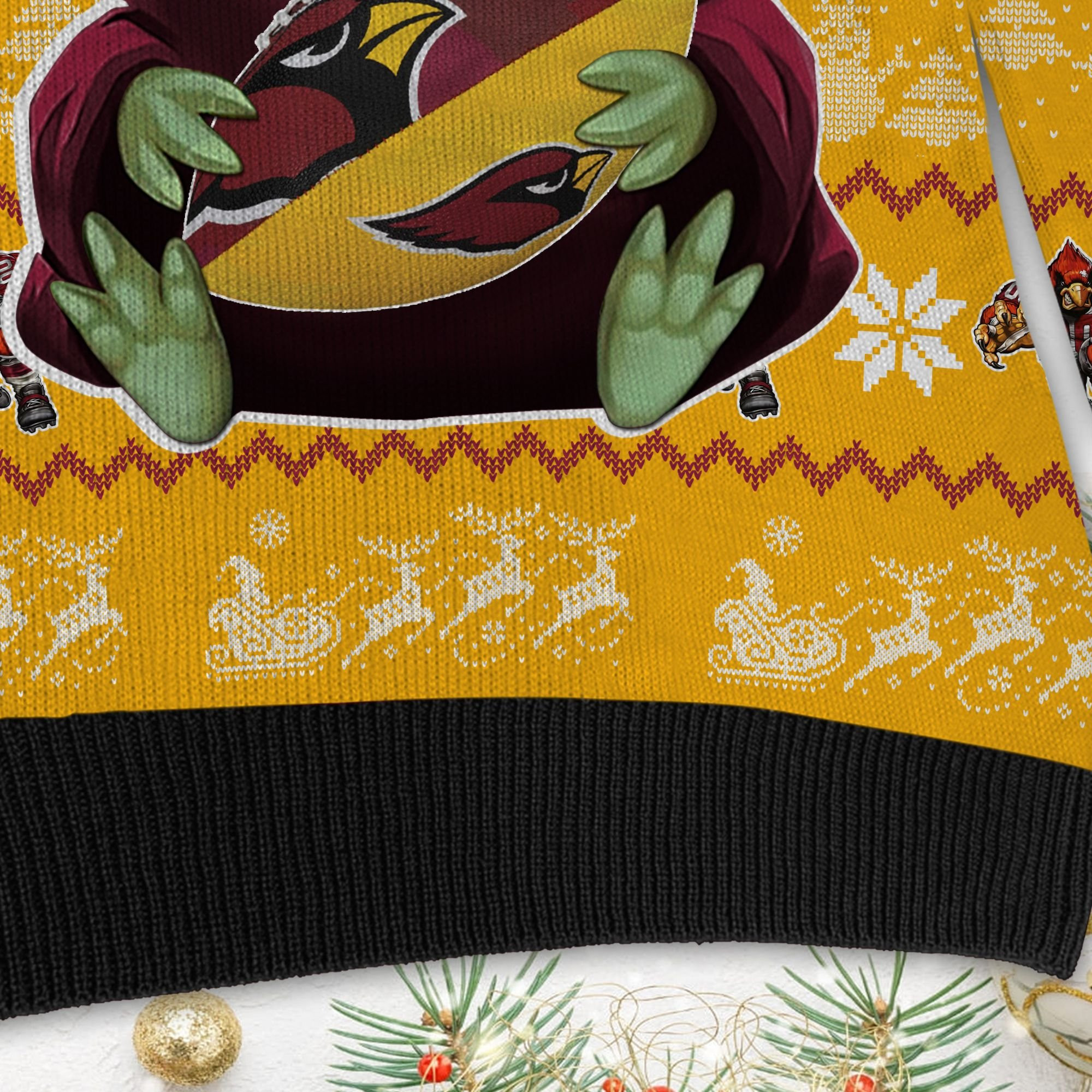 Arizona Cardinals Baby Yoda Shirt For American Football Fans Ugly Christmas Sweater Adult 3D Funny Matching for family - Image 5