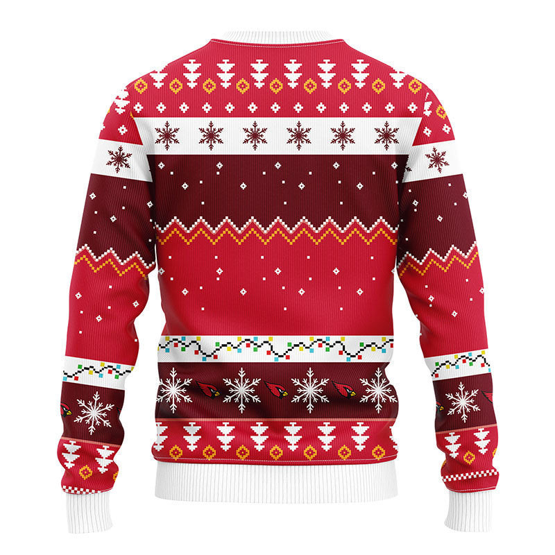 Arizona Cardinals Dabbing Santa Claus Ugly Christmas Sweater Adult 3D Funny Matching for family - Image 2