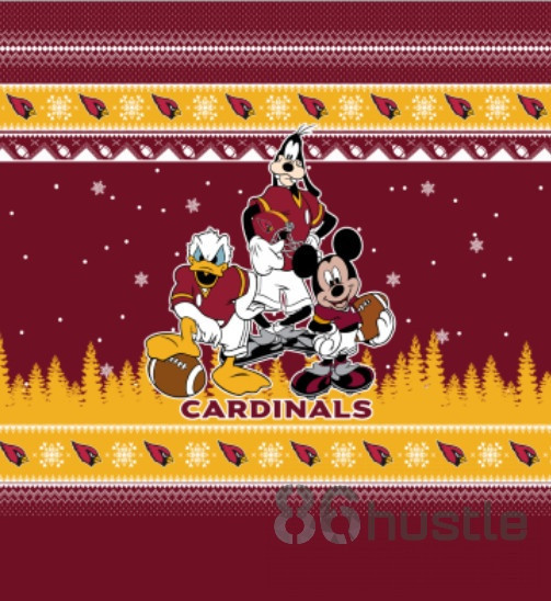 Arizona Cardinals Disney Donald Duck Mickey Mouse Goofy Personalized Ugly Christmas Sweater Adult 3D Funny Matching for family - Image 6