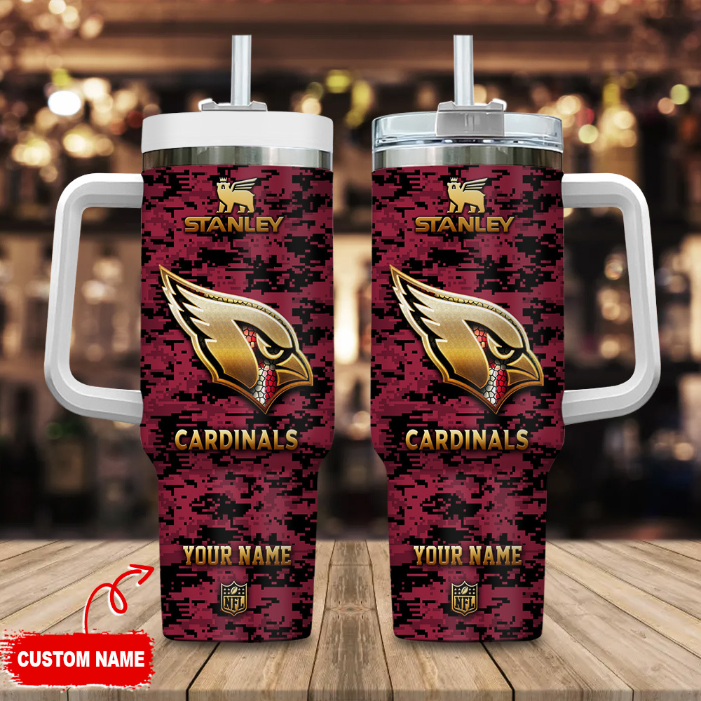 Arizona Cardinals NFL Camouflage Golden Logo Custom Stanley Cup 40 oz 30 oz Tumbler With HandleTVC2301110
