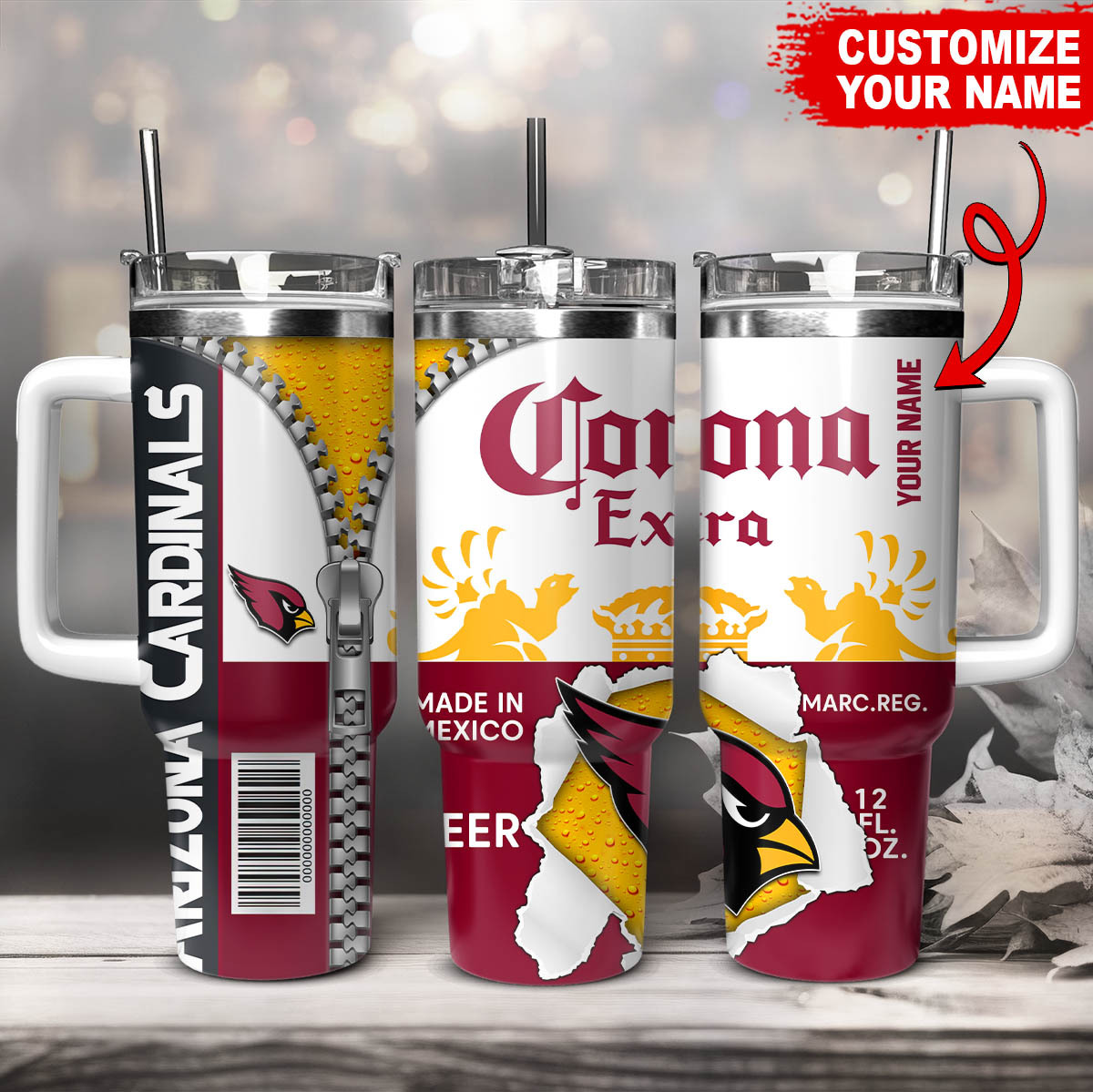 Arizona Cardinals NFL Corona Extra Custom Stanley Cup 40 oz 30 oz Tumbler With HandleTVC230168