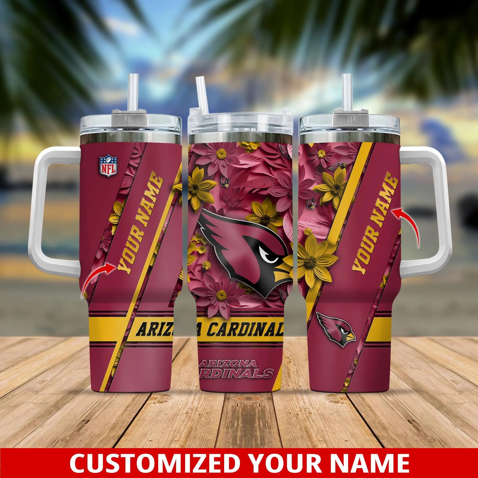 Arizona Cardinals NFL Custom Stanley Cup 40 oz 30 oz Tumbler With HandleTVC230103