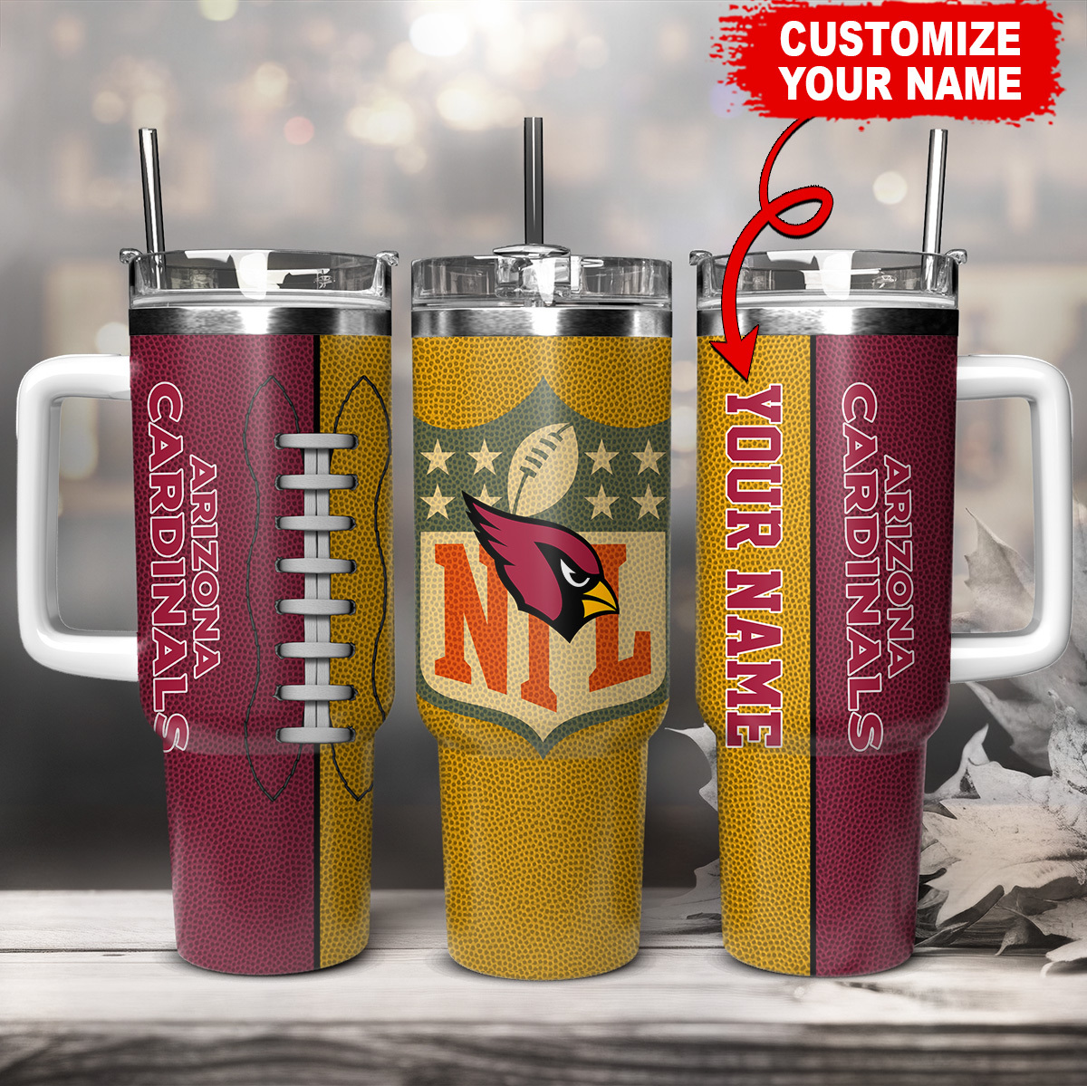Arizona Cardinals NFL Custom Stanley Cup 40 oz 30 oz Tumbler With HandleTVC230141