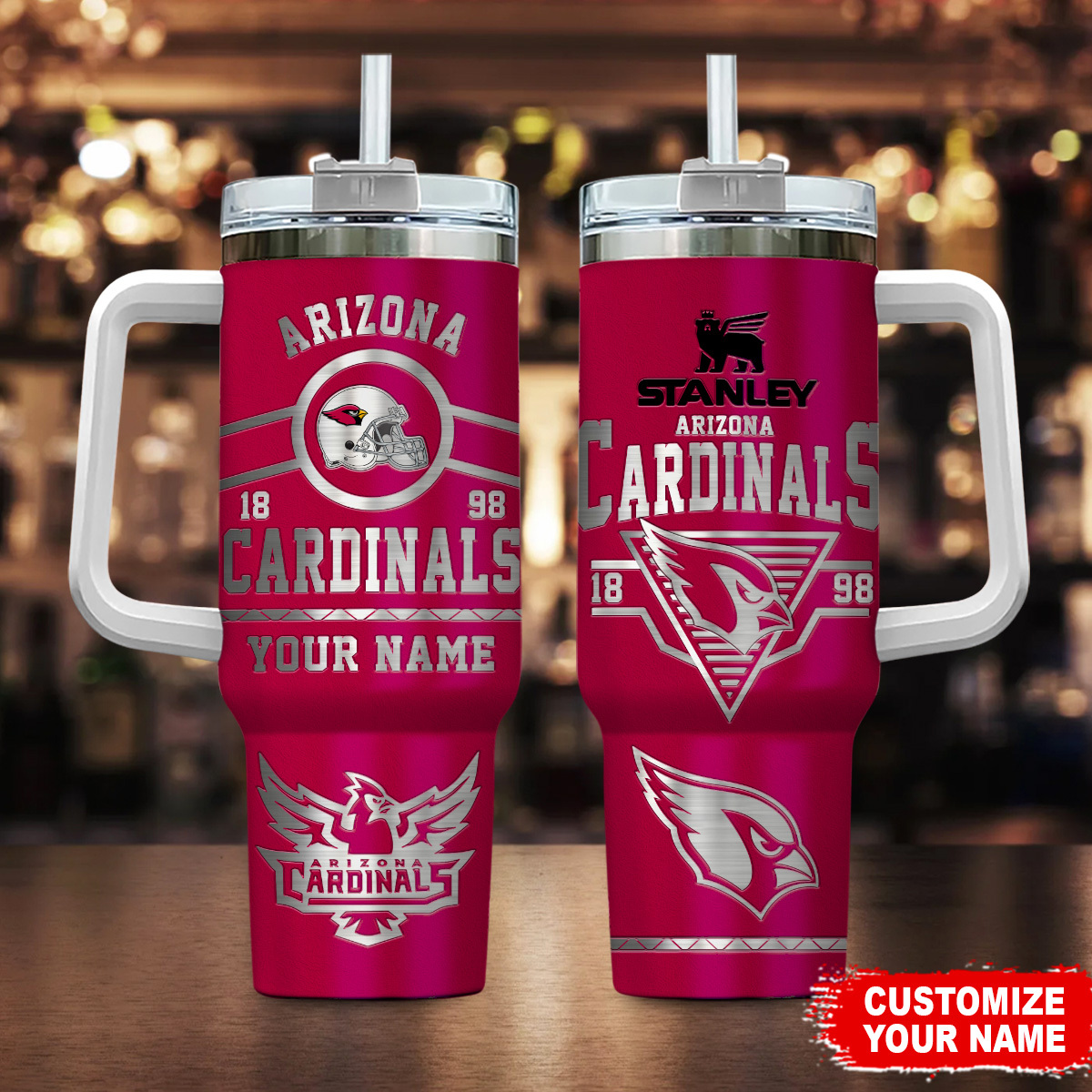 Arizona Cardinals NFL Custom Stanley Cup 40 oz 30 oz Tumbler With HandleTVC230152