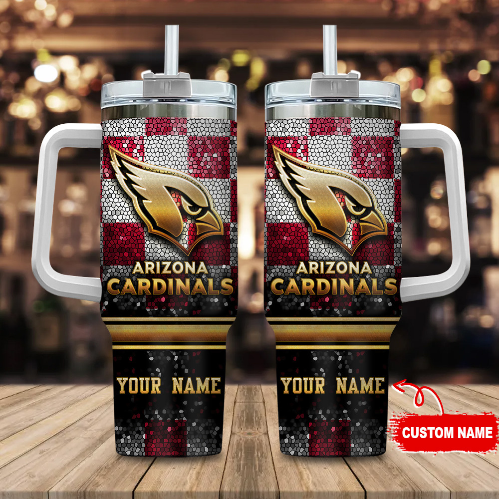 Arizona Cardinals NFL Glitter Golden Logo Custom Stanley Cup 40 oz 30 oz Tumbler With HandleTVC2301113