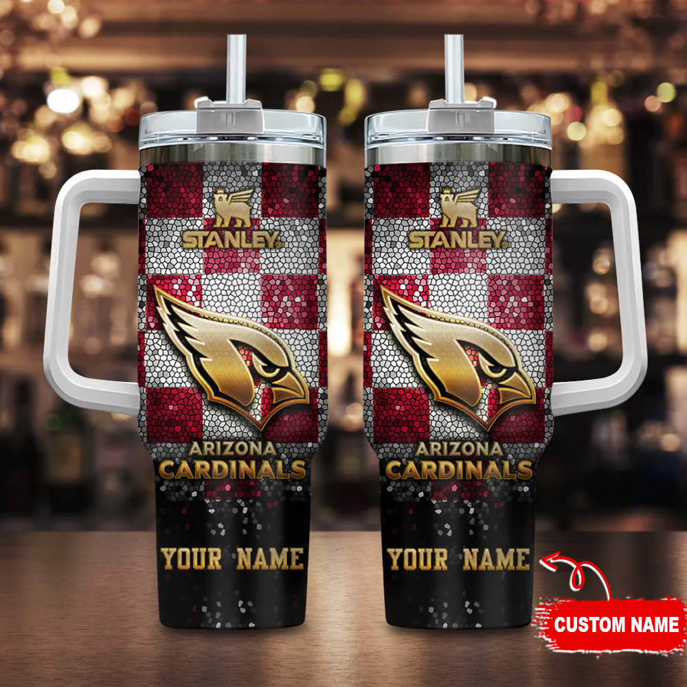 Arizona Cardinals NFL Glitter Golden Logo Custom Stanley Cup 40 oz 30 oz Tumbler With HandleTVC2301115