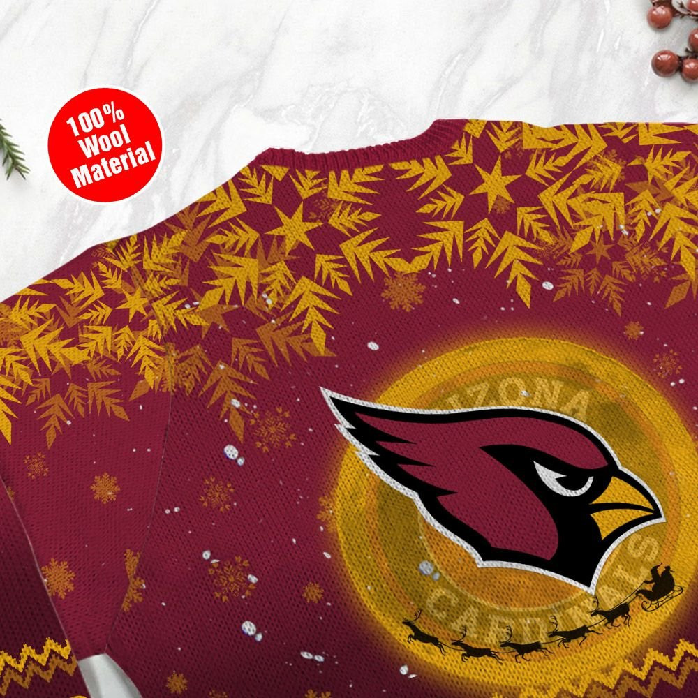Arizona Cardinals Santa Claus In The Moon Ugly Christmas Sweater Adult 3D Funny Matching for family - Image 5