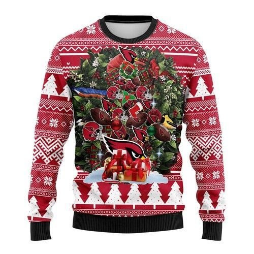 Arizona Cardinals Tree Christmas Ugly Christmas Sweater Adult 3D Funny Matching for family