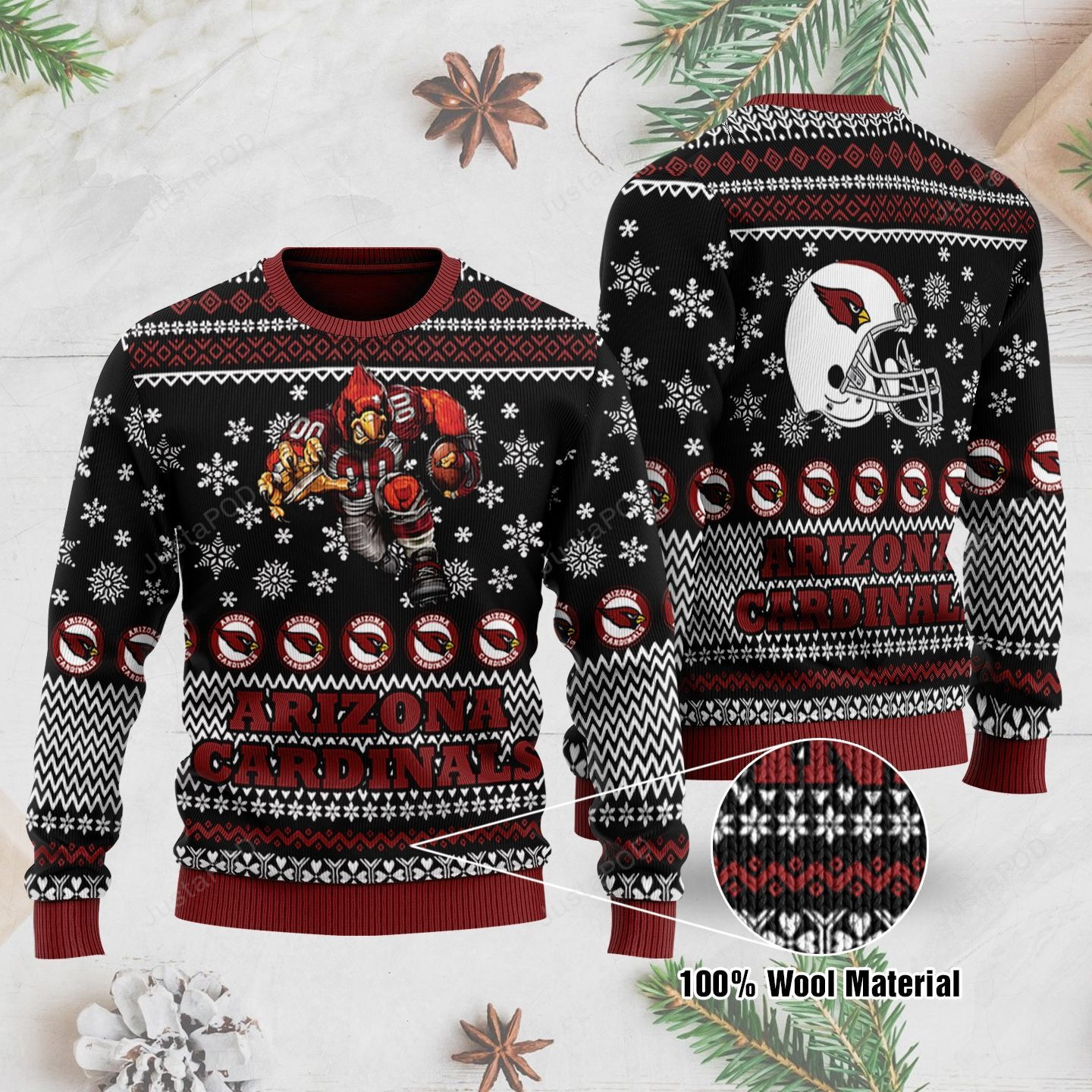 Arizona Cardinals Ugly Christmas Sweater Adult 3D Funny Matching for family