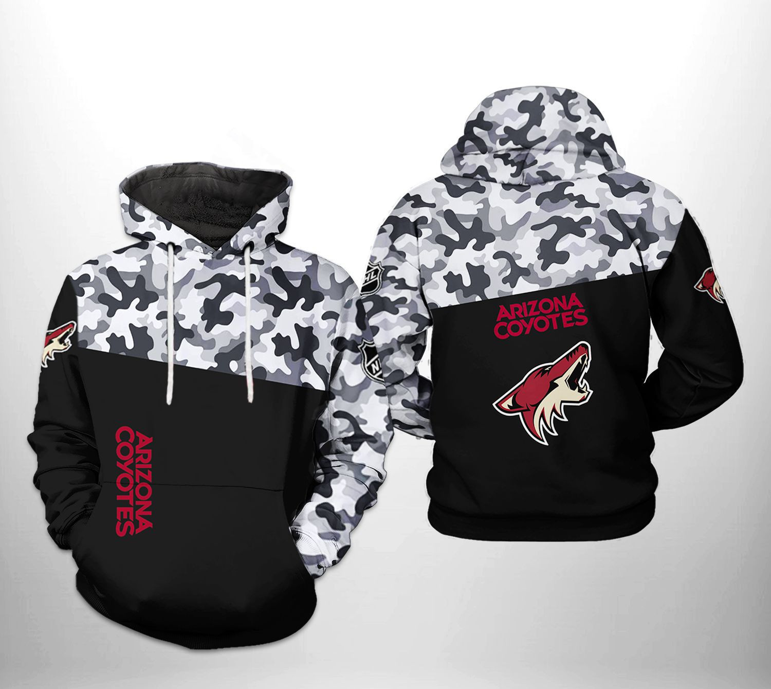 Arizona Coyotes NHL Camo Veteran 3D All Over Print Hoodie, Zip Hoodie