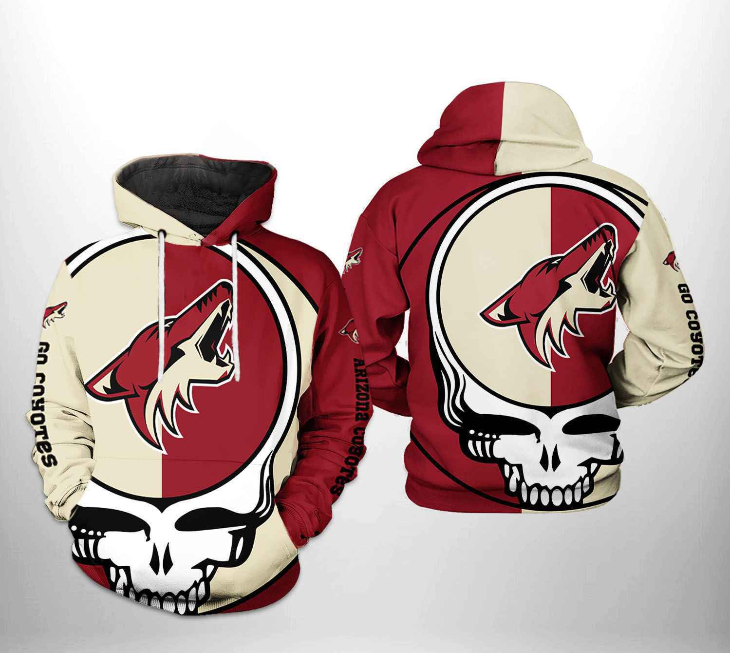 Arizona Coyotes NHL Grateful Dead 3D All Over Print Hoodie, Zip Hoodie