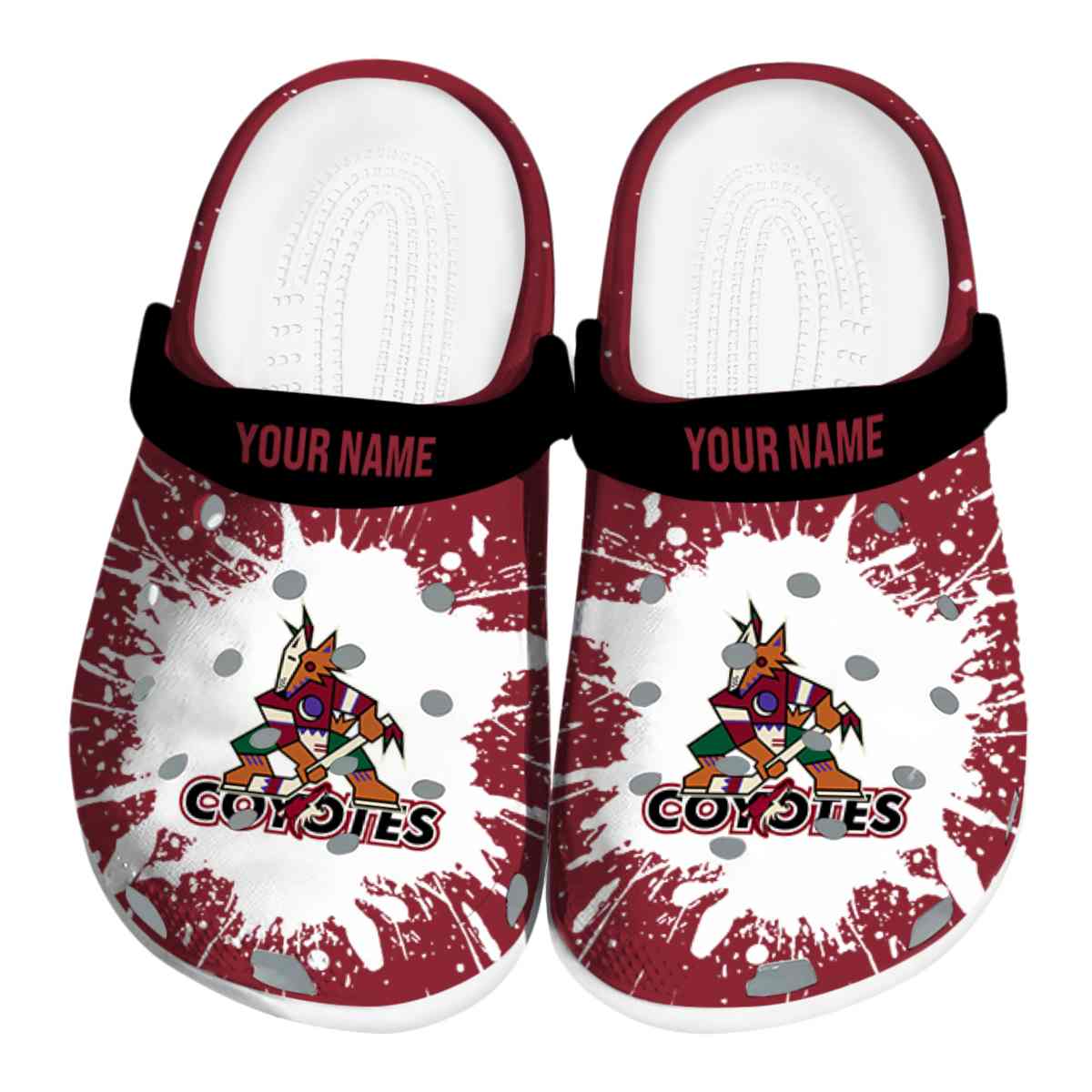 Arizona Coyotes NHL Sport Crocs Crocband Clogs Shoes Comfortable For Men Women and Kids
