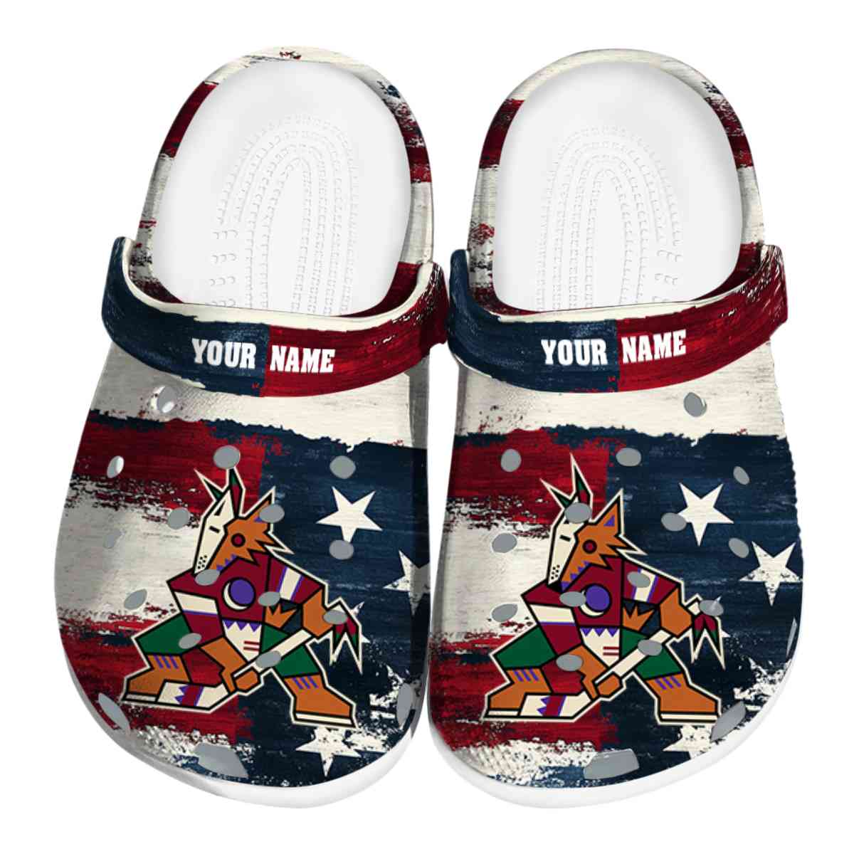 Arizona Coyotes NHL Sport Crocs Crocband Clogs Shoes Comfortable For Men Women and Kids