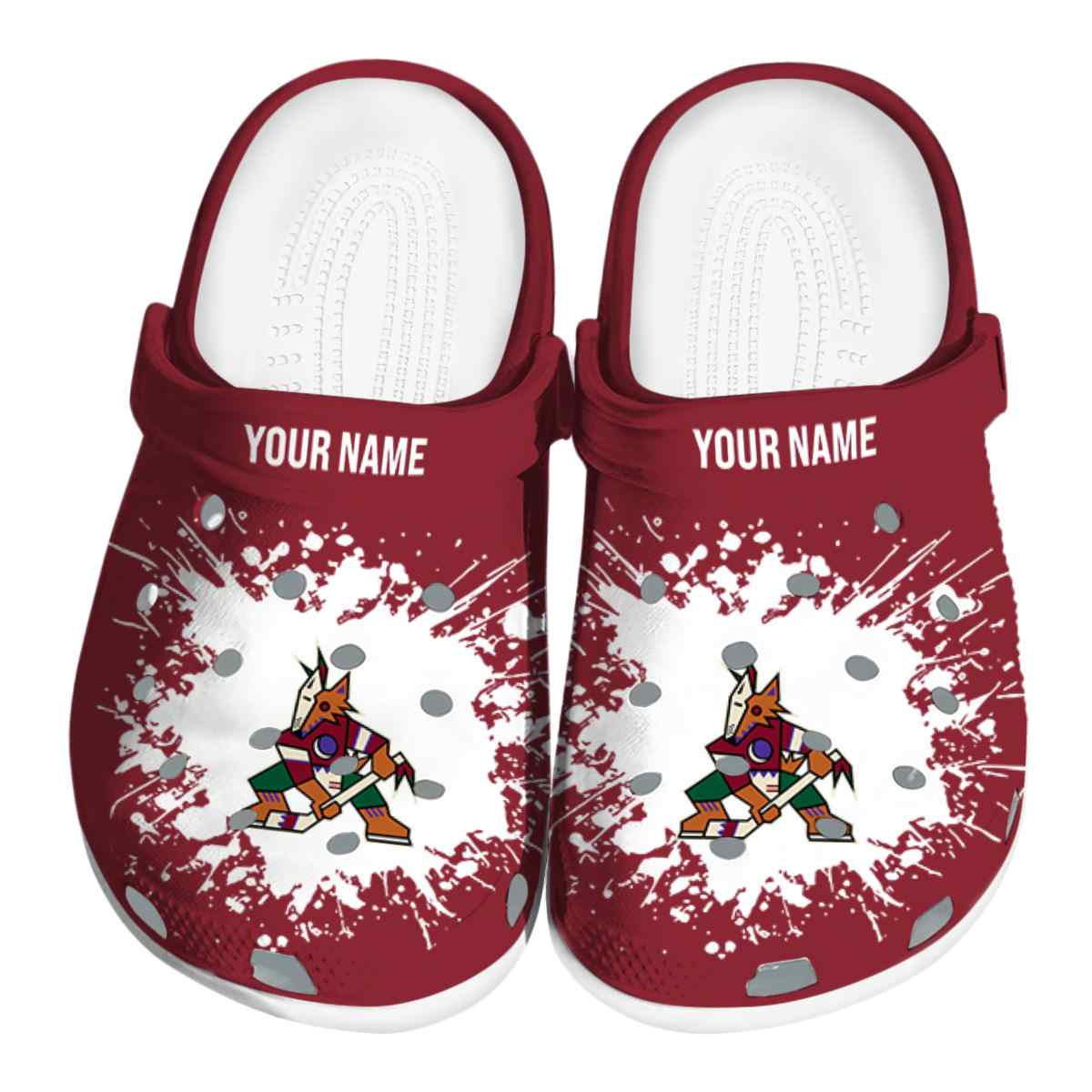 Arizona Coyotes NHL Sport Crocs Crocband Clogs Shoes Comfortable For Men Women and Kids