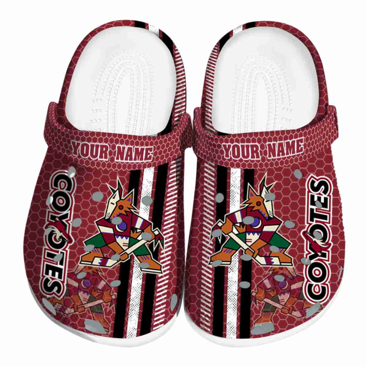 Arizona Coyotes NHL Sport Crocs Crocband Clogs Shoes Comfortable For Men Women and Kids