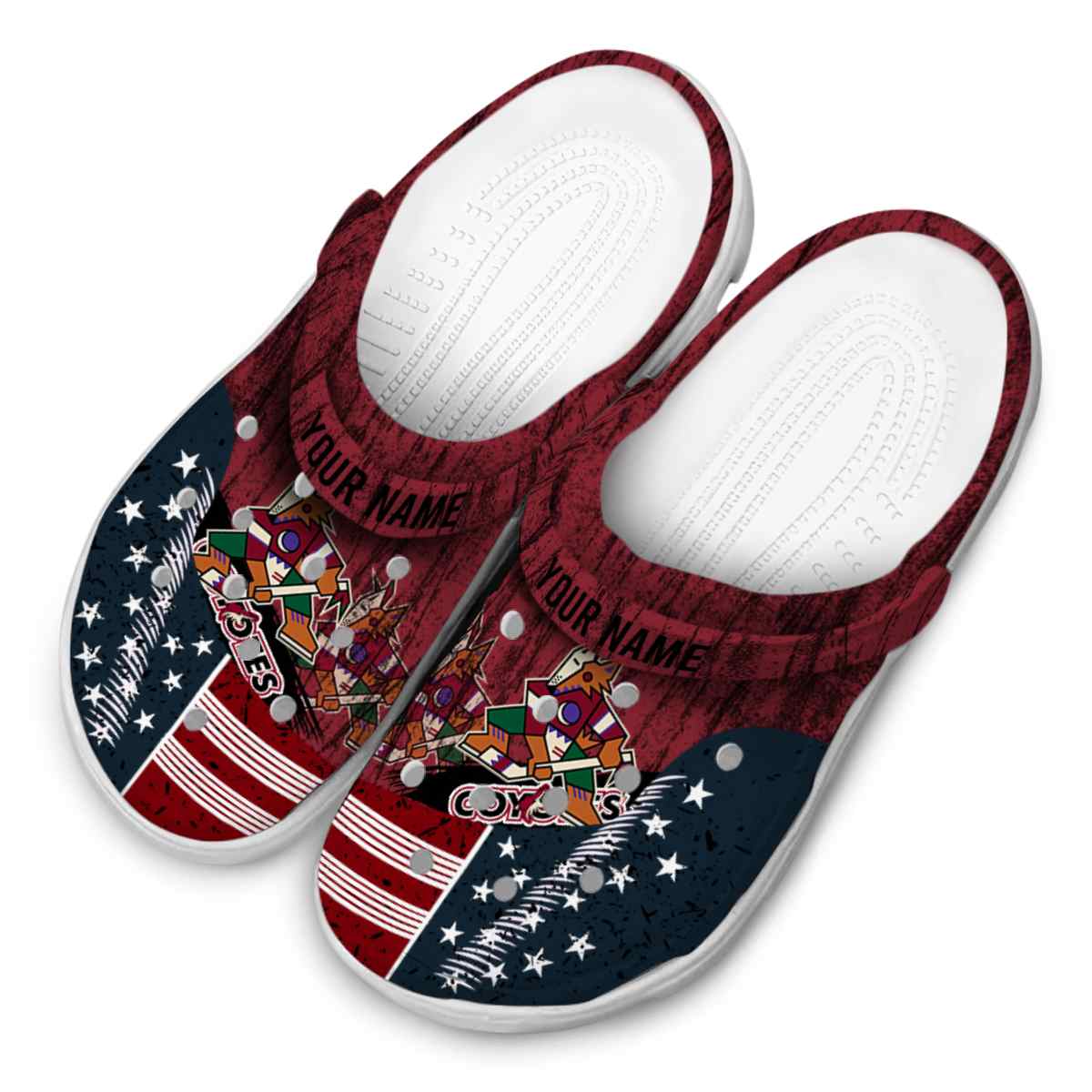 Arizona Coyotes NHL Sport Crocs Crocband Clogs Shoes Comfortable For Men Women and Kids - Image 4