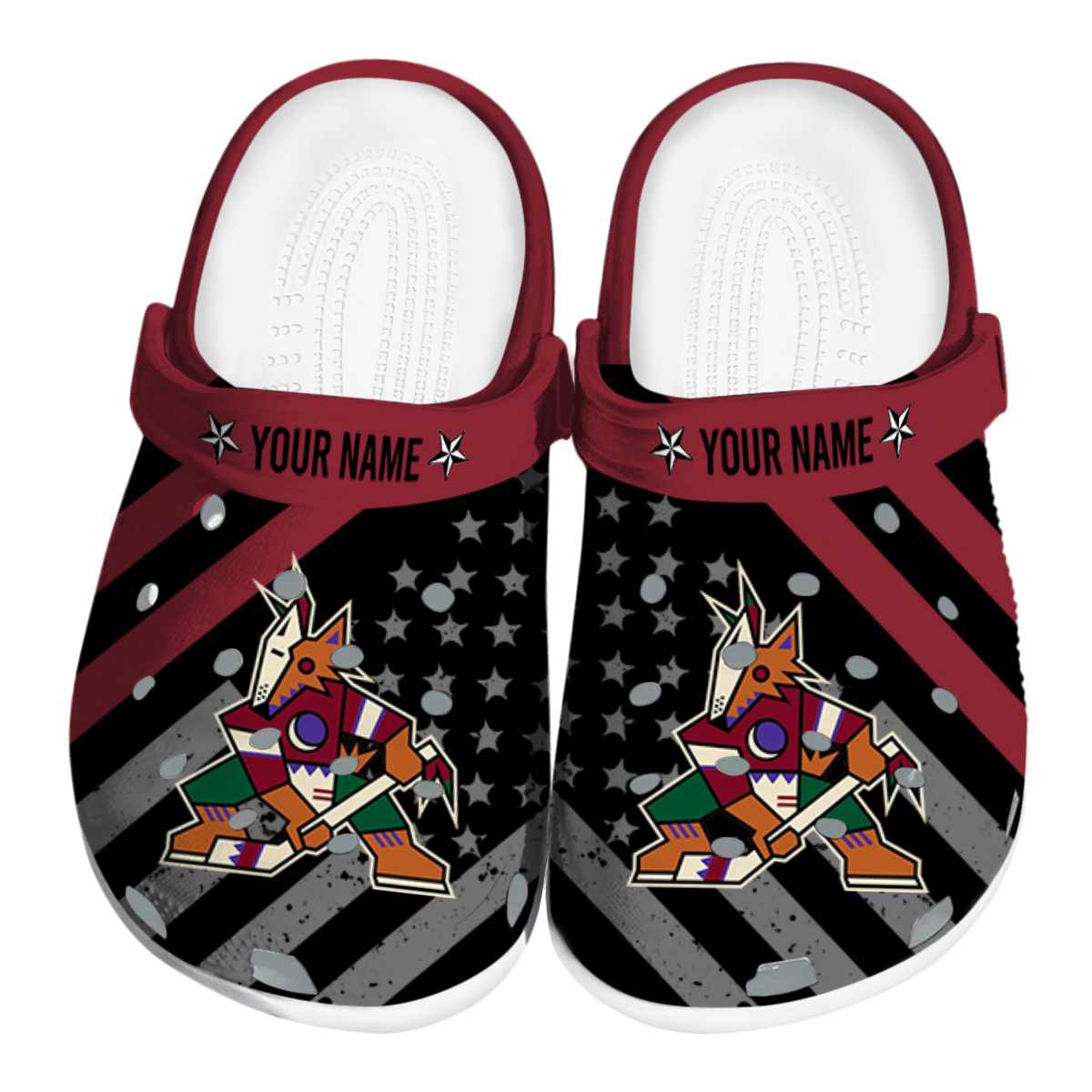 Arizona Coyotes NHL Sport Crocs Crocband Clogs Shoes Comfortable For Men Women and Kids
