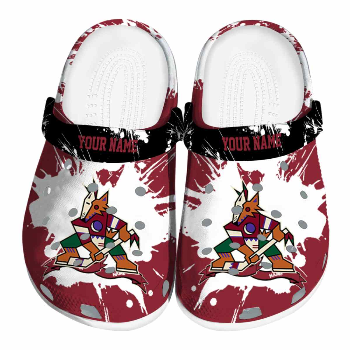 Arizona Coyotes NHL Sport Crocs Crocband Clogs Shoes Comfortable For Men Women and Kids