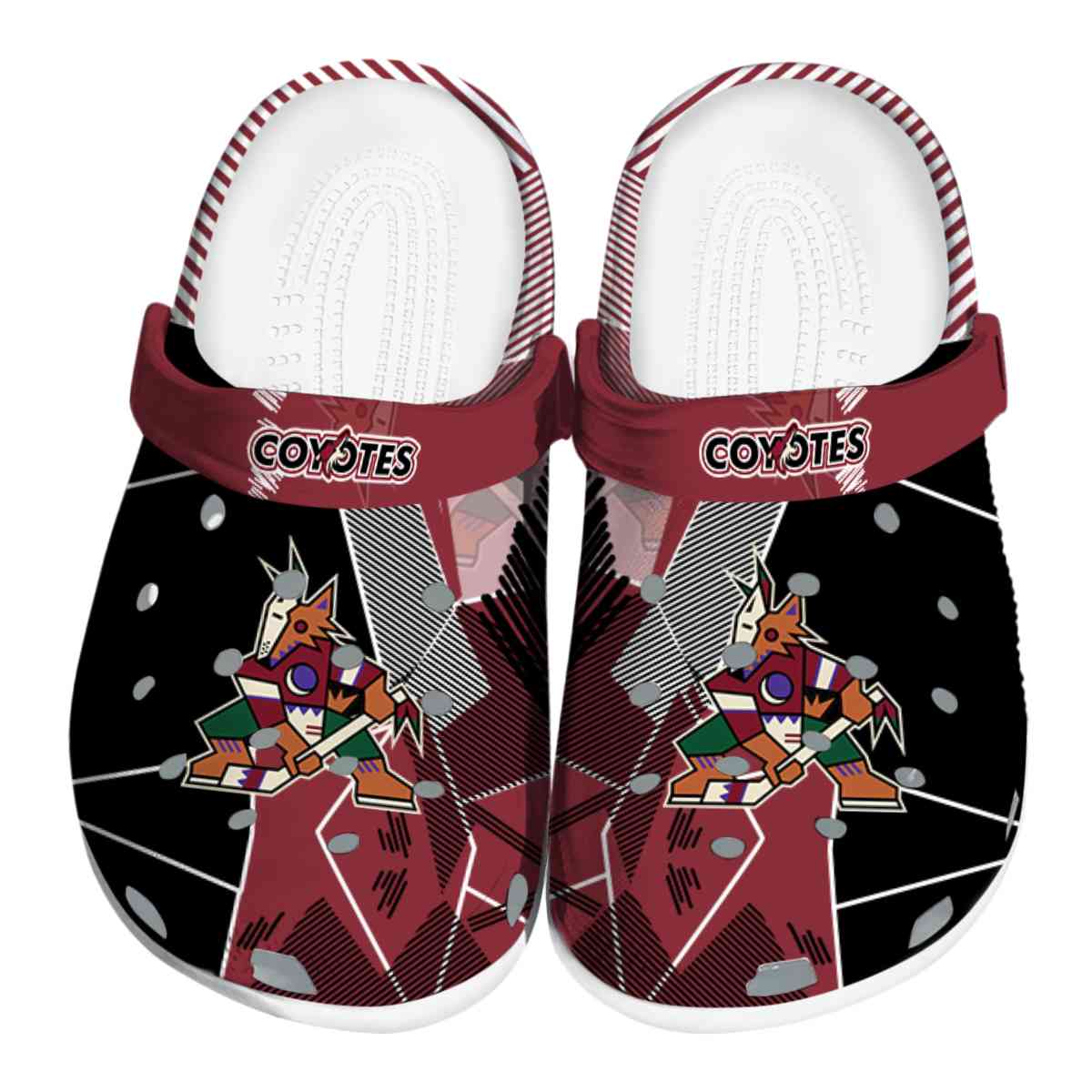 Arizona Coyotes NHL Sport Crocs Crocband Clogs Shoes Comfortable For Men Women and Kids