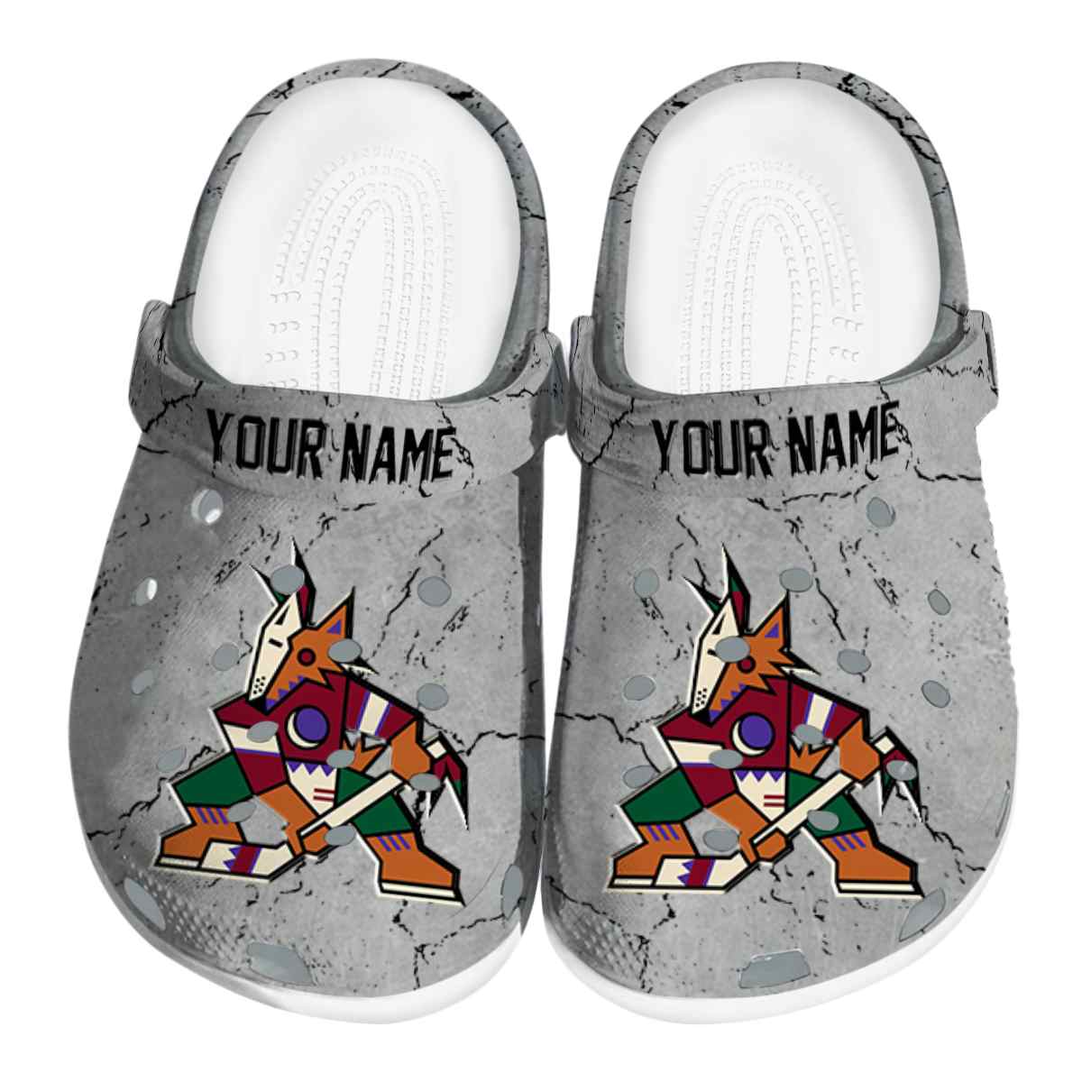 Arizona Coyotes NHL Sport Crocs Crocband Clogs Shoes Comfortable For Men Women and Kids